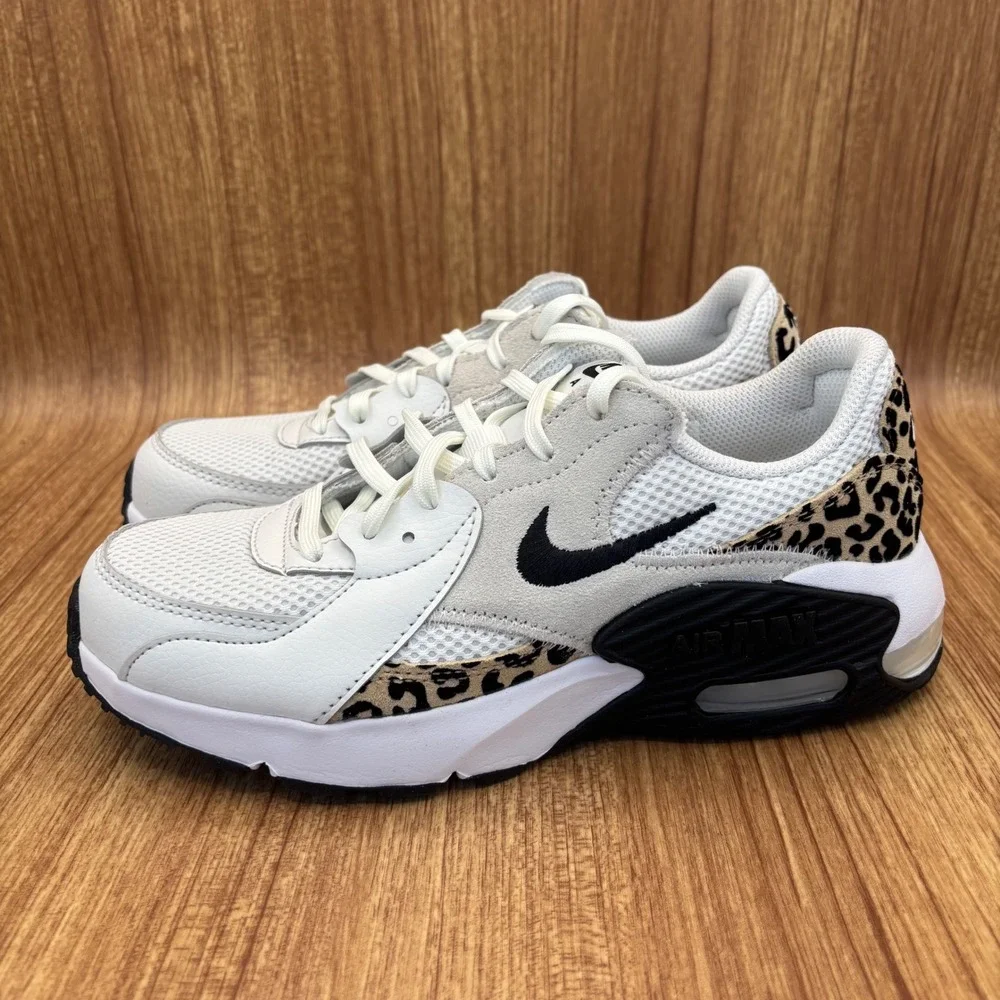 Nike Air Max Excee Sneakers Womens 6 White Leopard HQ2115-100 Animal Print NEW